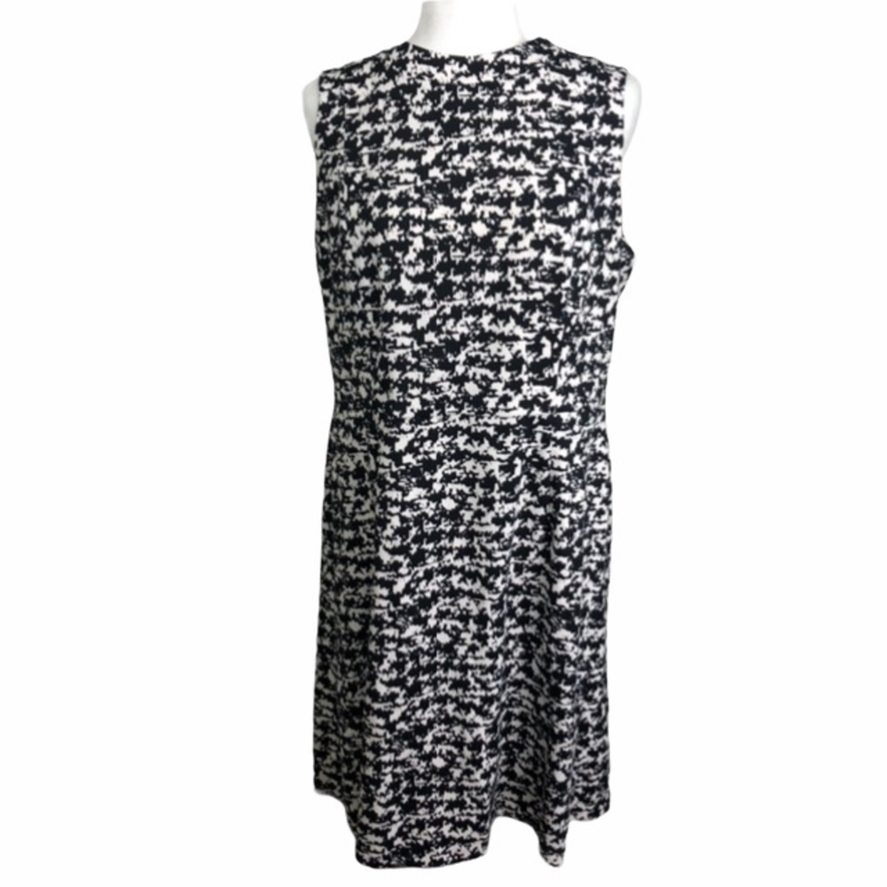 NINE WEST Dress Sheath Black and White Print 14